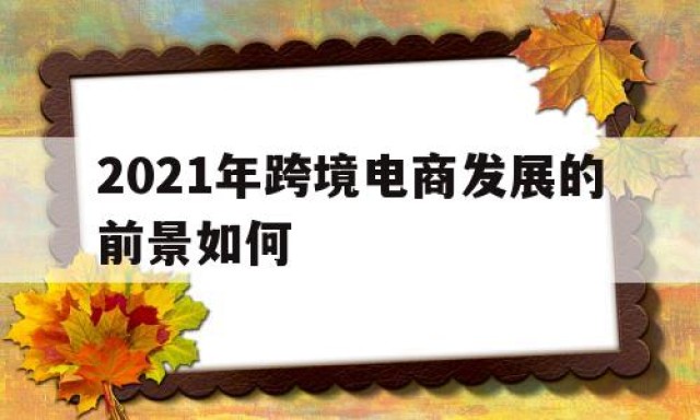 2024
年跨境电商发展的前景如何